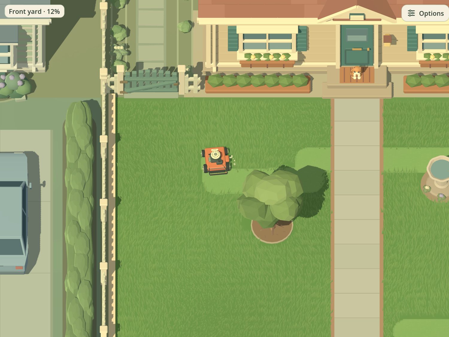 Buttercup House and its sunny front lawn.